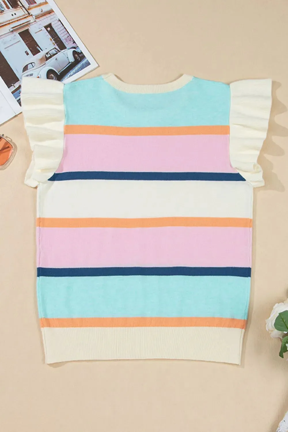 Color Block Round Neck Cap Sleeve Knit Top sold by Charming Charlie product image thumbnail 5