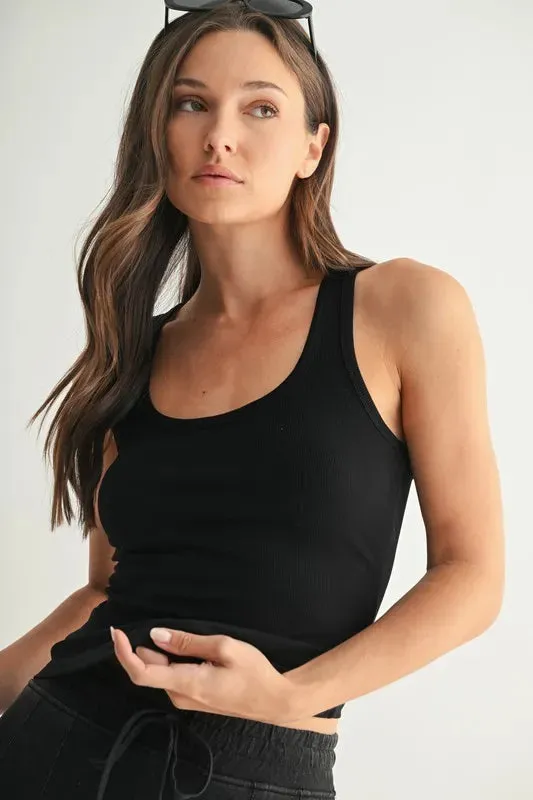 MONO B Slim Fit Scoop Neck Tank sold by Charming Charlie