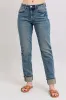 Judy Blue Full Size Mid Rise Vintage Wash Double Roll Cuff Boyfriend Jeans Plus Size sold by Charming Charlie