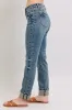Judy Blue Full Size Mid Rise Vintage Wash Double Roll Cuff Boyfriend Jeans Plus Size sold by Charming Charlie