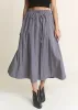 ADORA Drawstring Waist Crinkle Maxi Skirt sold by Charming Charlie