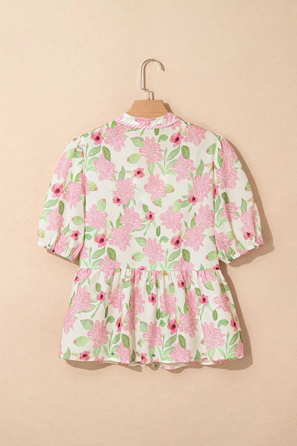 Printed Tie Neck Short Sleeve Blouse sold by Charming Charlie product image thumbnail 3