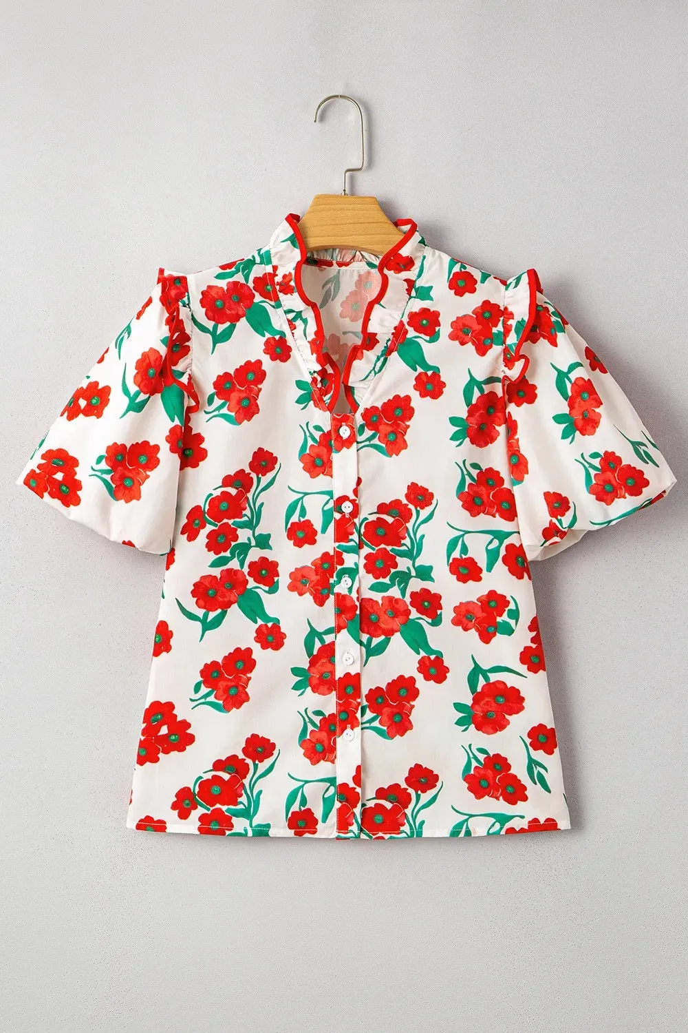 Printed V-Neck Short Sleeve Shirt sold by Charming Charlie product image thumbnail 3