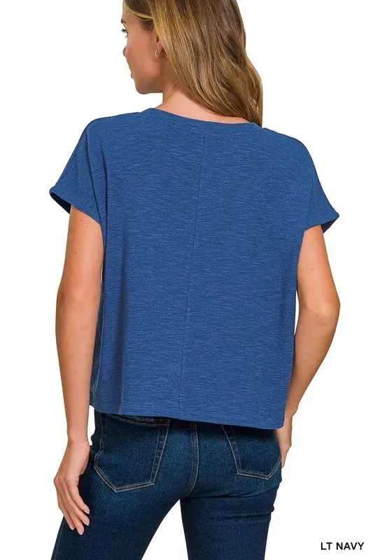 Zenana Round Neck Short Sleeve T-Shirt sold by Charming Charlie product image thumbnail 2