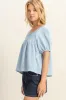HYFVE Crochet Detail Puff Sleeve Peasant Top sold by Charming Charlie