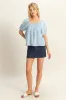 HYFVE Crochet Detail Puff Sleeve Peasant Top sold by Charming Charlie