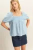 HYFVE Crochet Detail Puff Sleeve Peasant Top sold by Charming Charlie