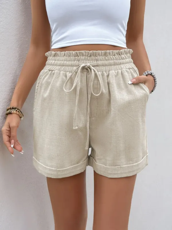 Frill Drawstring Shorts sold by Charming Charlie