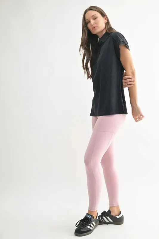 MONO B Mineral Wash Half Button T-Shirt sold by Charming Charlie product image thumbnail 3