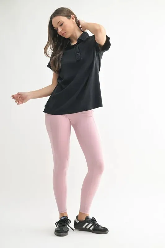 MONO B Mineral Wash Half Button T-Shirt sold by Charming Charlie product image thumbnail 4