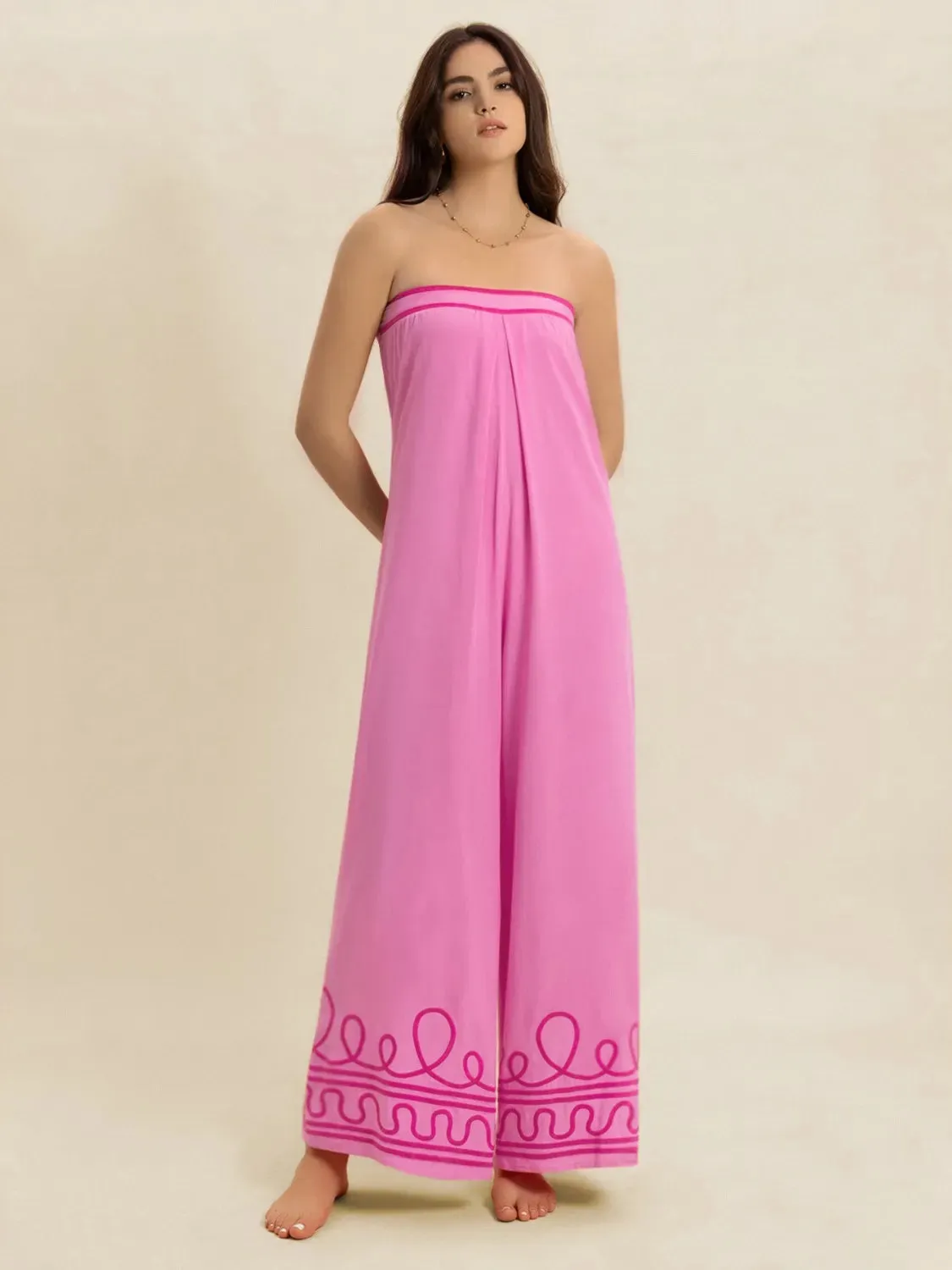 Wide Leg Tube Jumpsuit sold by Charming Charlie product image thumbnail 3