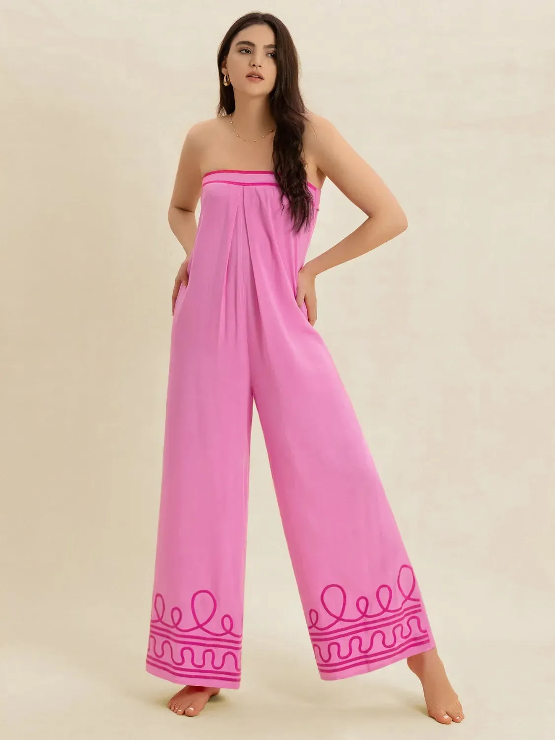 Wide Leg Tube Jumpsuit sold by Charming Charlie product image thumbnail 4