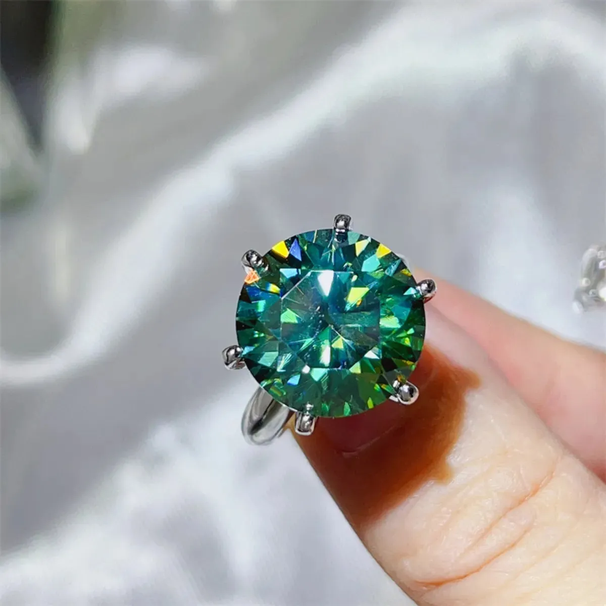 10 Carat Moissanite 925 Sterling Silver Ring sold by Charming Charlie product image thumbnail 4