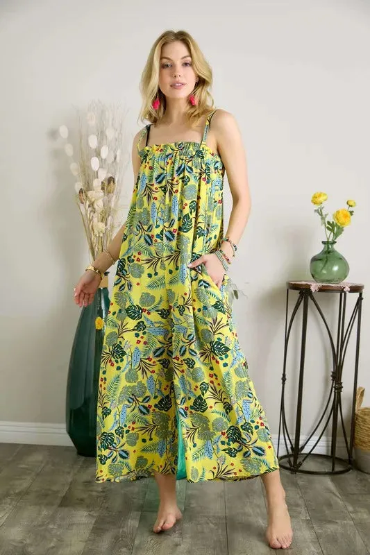 ADORA Elastic Detail Tropical Jumpsuit sold by Charming Charlie product image thumbnail 3