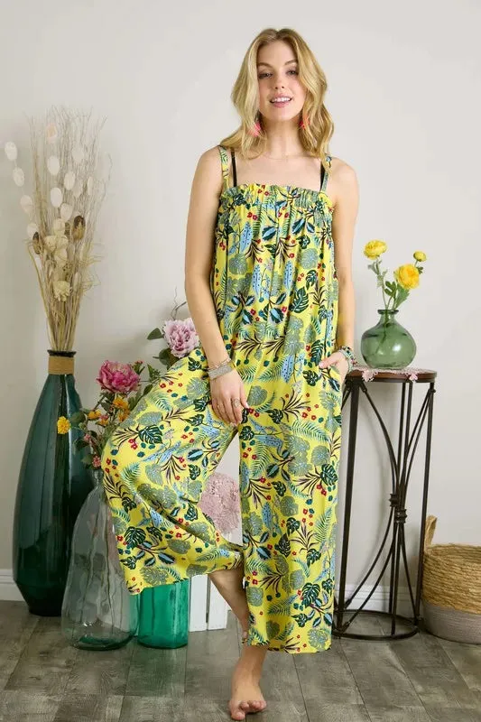 ADORA Elastic Detail Tropical Jumpsuit sold by Charming Charlie product image thumbnail 4