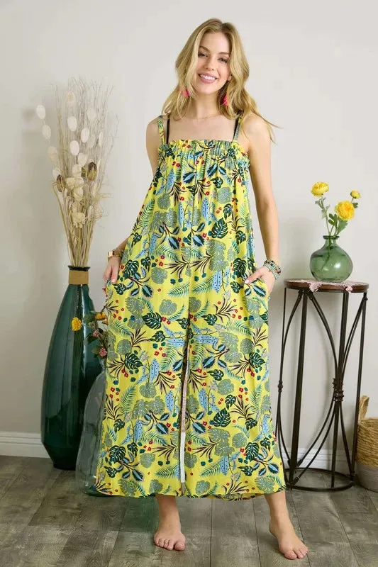 ADORA Elastic Detail Tropical Jumpsuit sold by Charming Charlie product image thumbnail 2