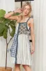 ADORA Patchwork Button Front Mini Dress sold by Charming Charlie