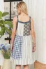 ADORA Patchwork Button Front Mini Dress sold by Charming Charlie