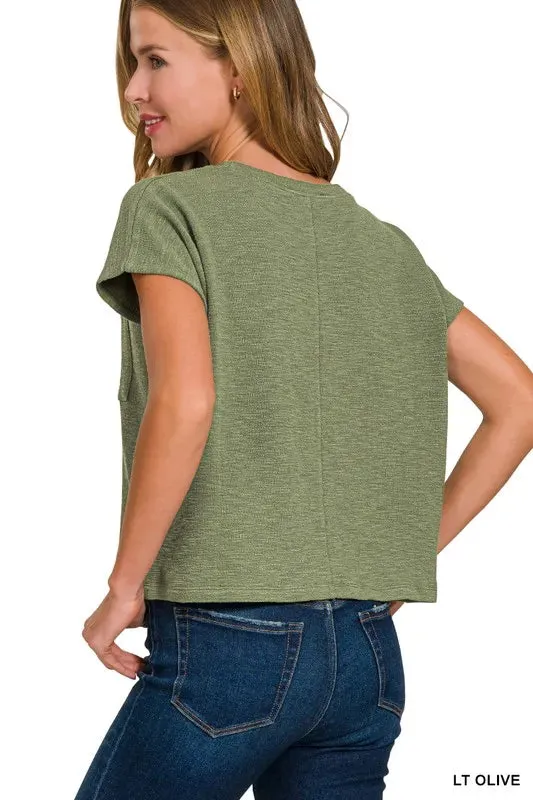 Zenana Round Neck Short Sleeve T-Shirt sold by Charming Charlie product image thumbnail 3