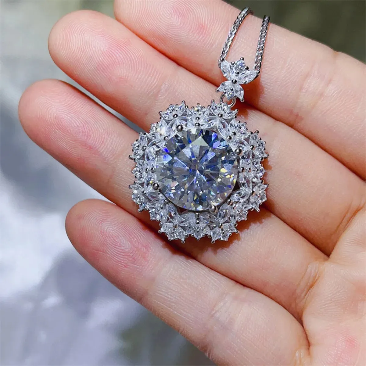 10 Carat Moissanite 925 Sterling Silver Necklace sold by Charming Charlie product image thumbnail 4