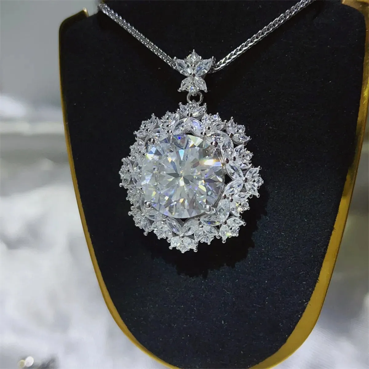 10 Carat Moissanite 925 Sterling Silver Necklace sold by Charming Charlie product image thumbnail 3