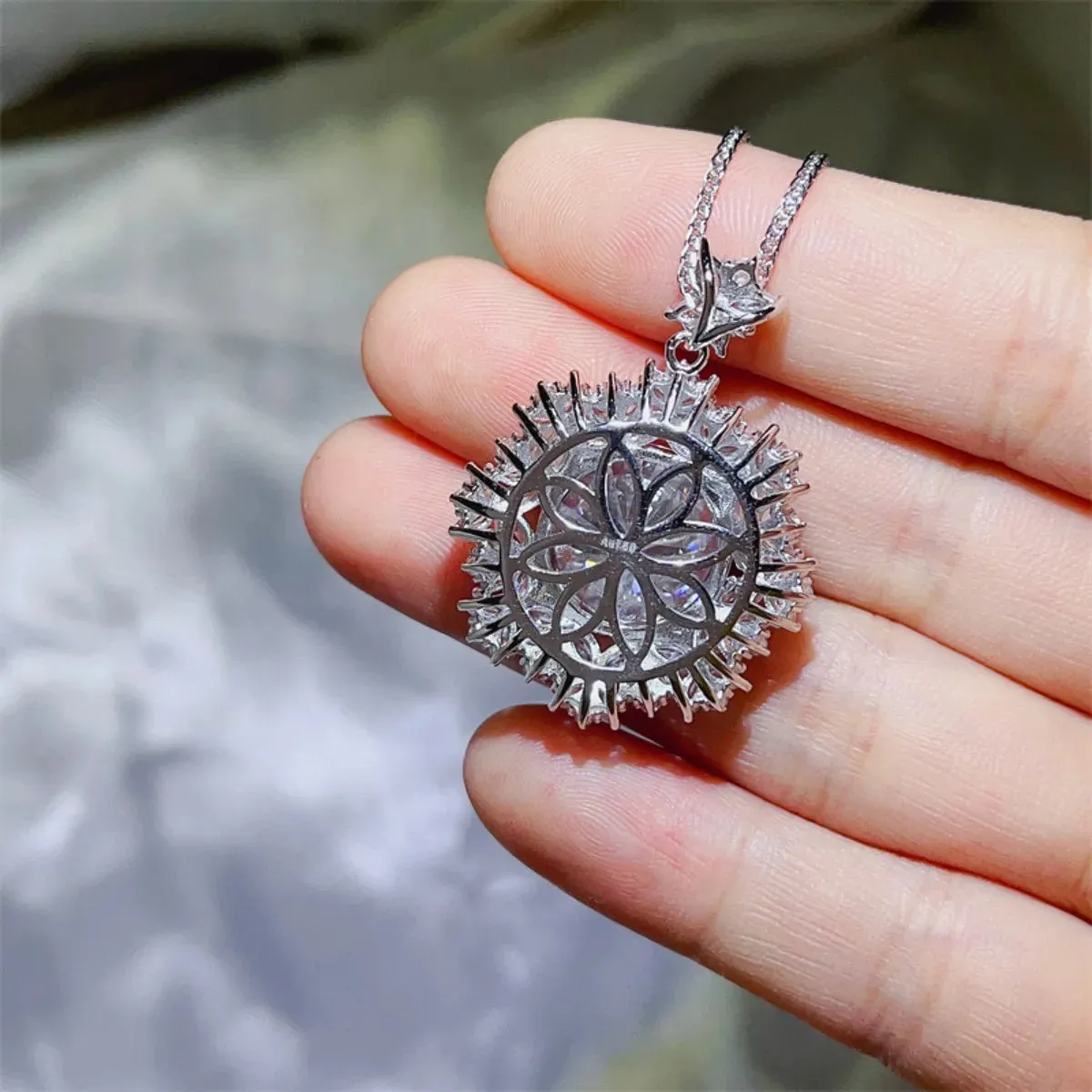 10 Carat Moissanite 925 Sterling Silver Necklace sold by Charming Charlie product image thumbnail 5