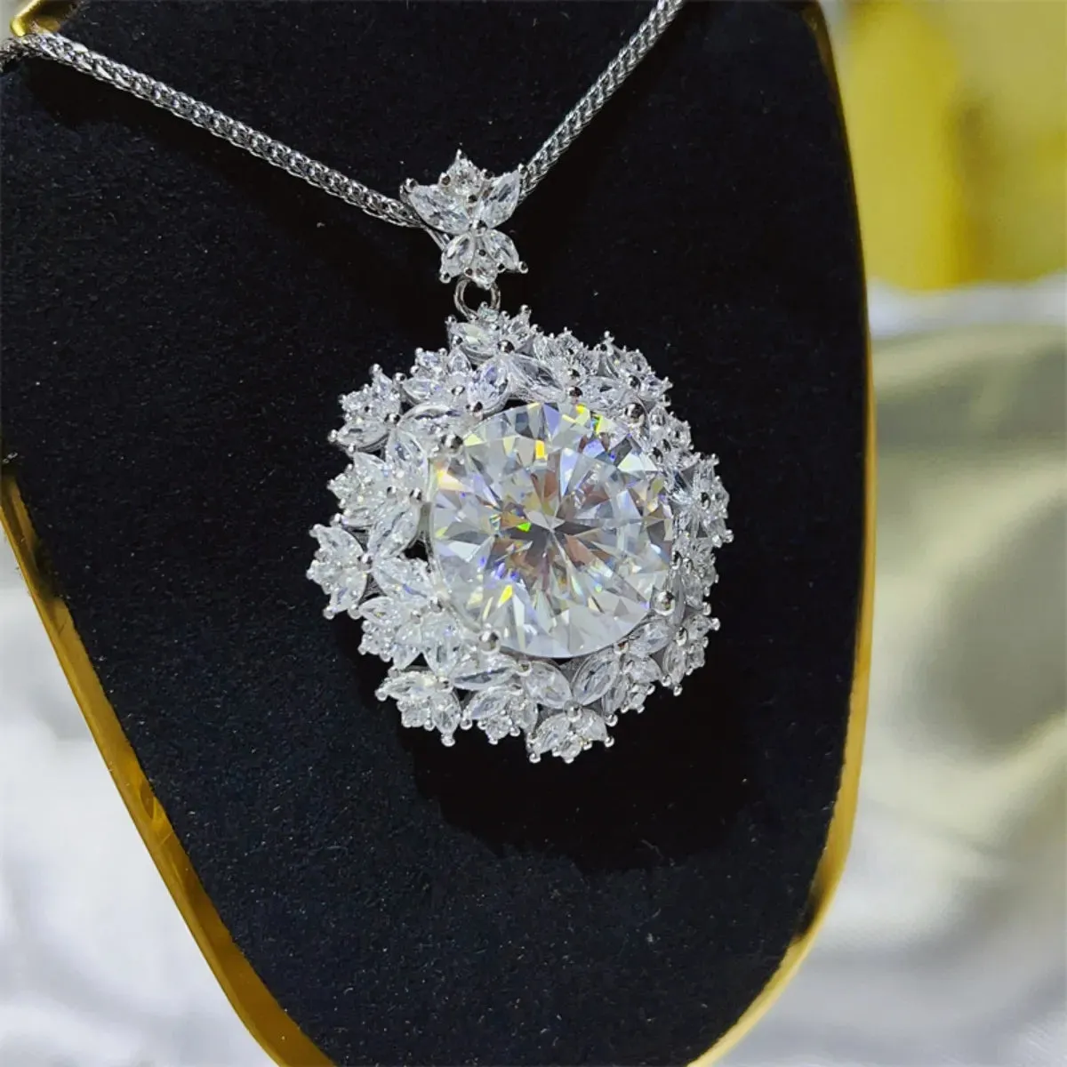 10 Carat Moissanite 925 Sterling Silver Necklace sold by Charming Charlie