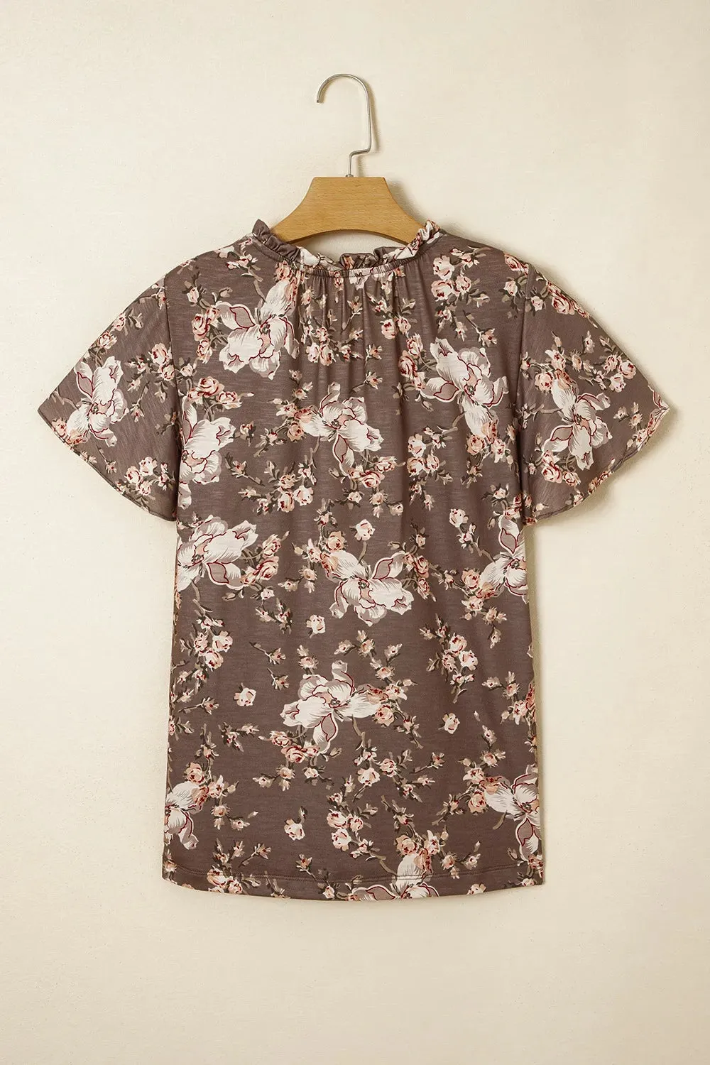 Floral Print Tassel Tie Split Neck Short Sleeve Blouse sold by Charming Charlie product image thumbnail 5