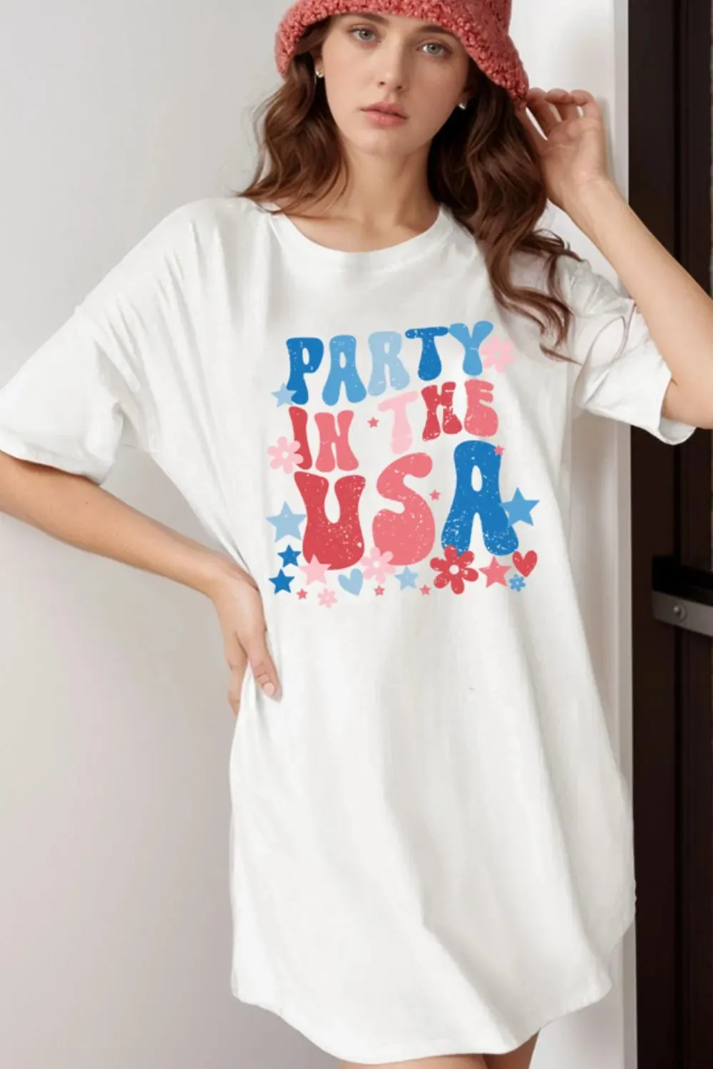 PARTY IN THE USA Graphic Oversized Tee sold by Charming Charlie product image thumbnail 2