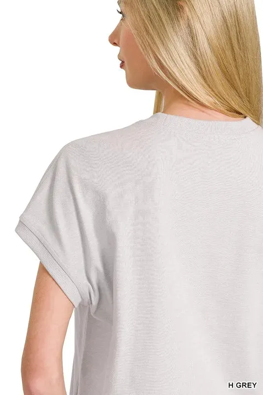 Zenana Premium Cotton Relaxed Crop Tee sold by Charming Charlie product image thumbnail 3