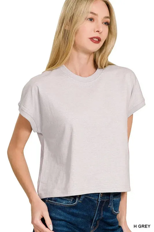 Zenana Premium Cotton Relaxed Crop Tee sold by Charming Charlie