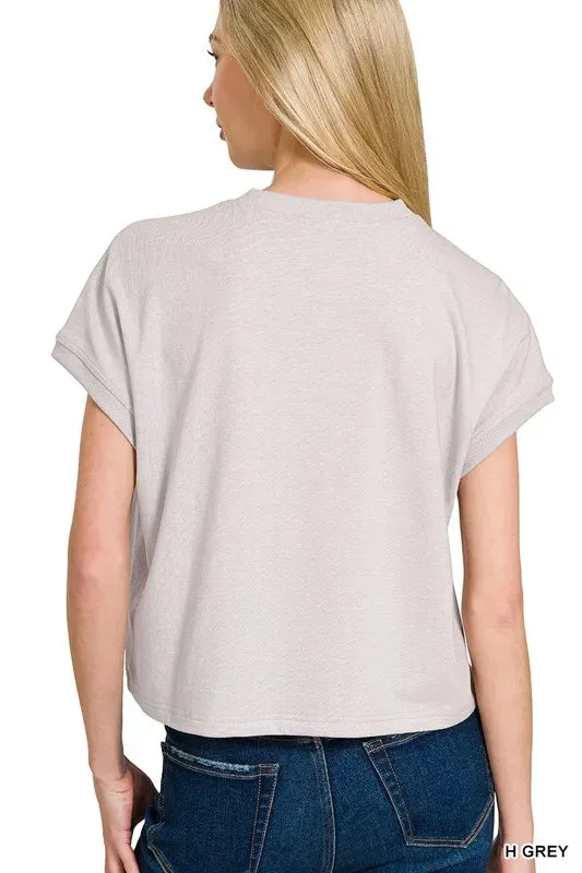 Zenana Premium Cotton Relaxed Crop Tee sold by Charming Charlie product image thumbnail 2