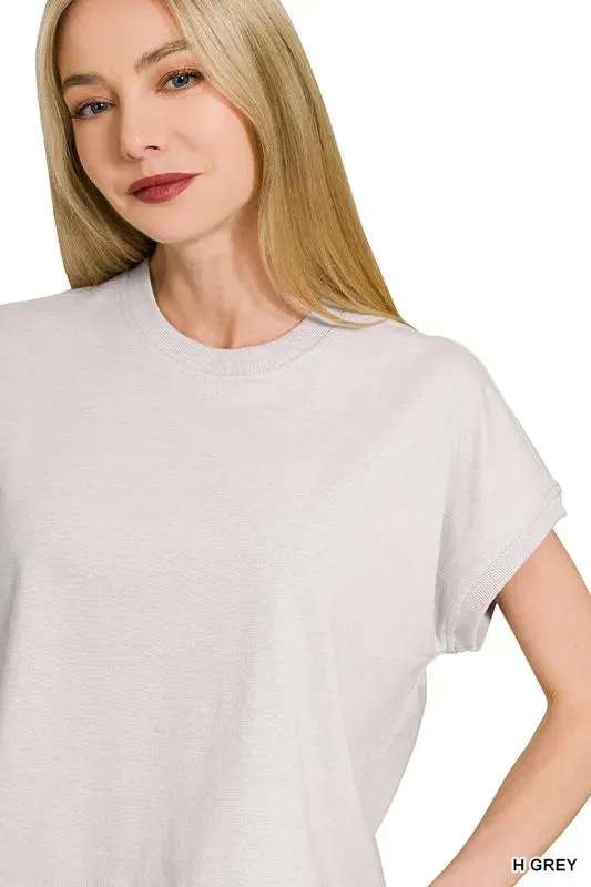 Zenana Premium Cotton Relaxed Crop Tee sold by Charming Charlie product image thumbnail 5