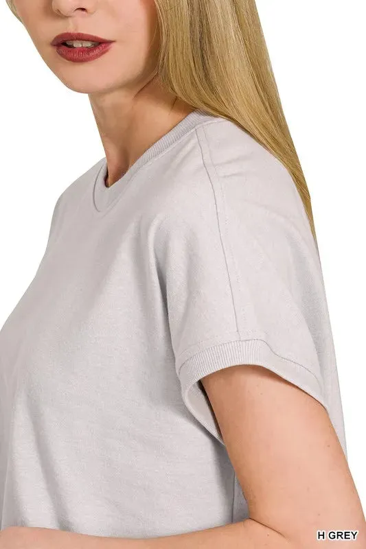 Zenana Premium Cotton Relaxed Crop Tee sold by Charming Charlie product image thumbnail 4