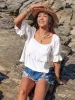 Ruffled Square Neck Half Sleeve Blouse sold by Charming Charlie
