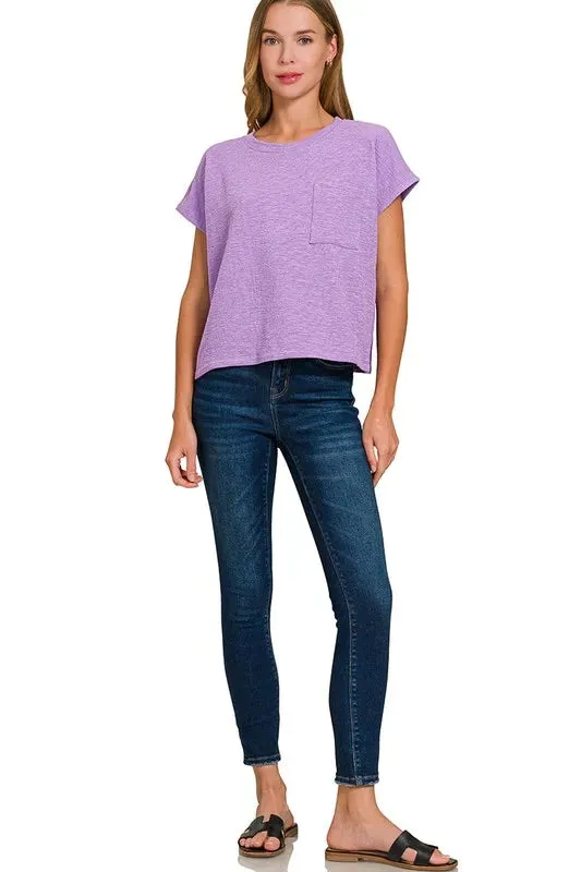 Zenana Round Neck Short Sleeve T-Shirt sold by Charming Charlie product image thumbnail 2