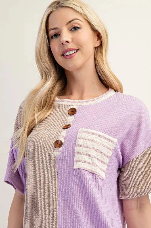 Celeste Full Size Rib Contrast Short Sleeve T-Shirt Plus SIze sold by Charming Charlie product image thumbnail 5