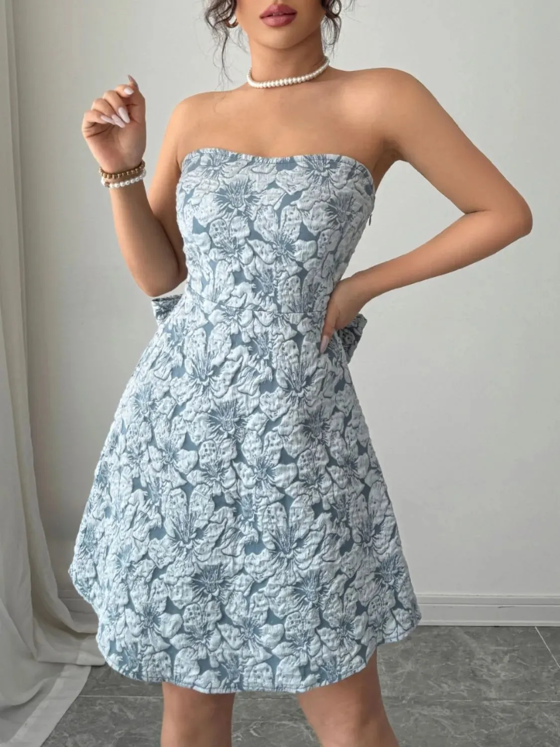 Bow Back Tube Mini Dress sold by Charming Charlie product image thumbnail 2