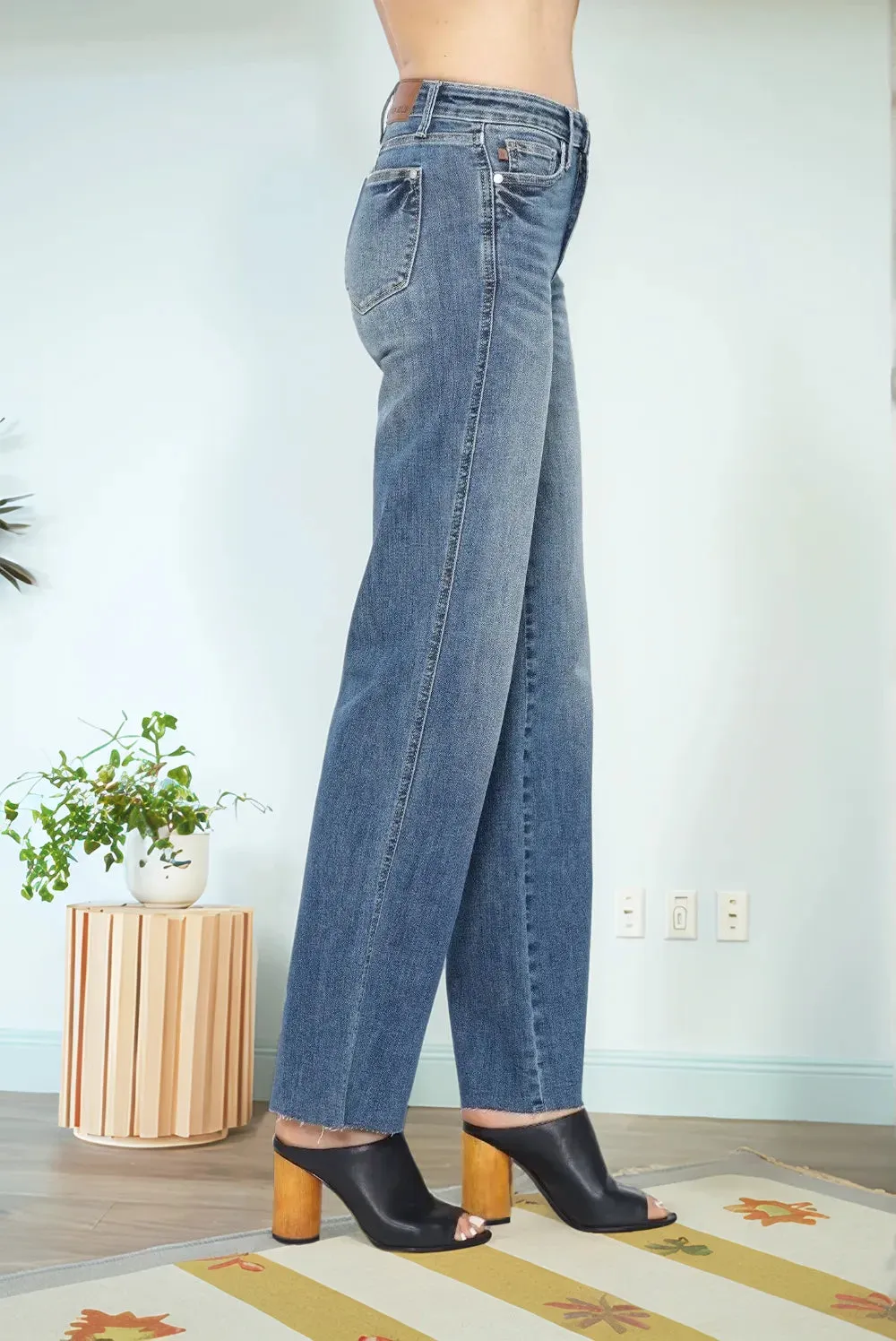Judy Blue Full Size Tummy Control Straight Jeans sold by Charming Charlie product image thumbnail 4
