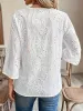 Eyelet Notched 3/4 Sleeve Blouse sold by Charming Charlie