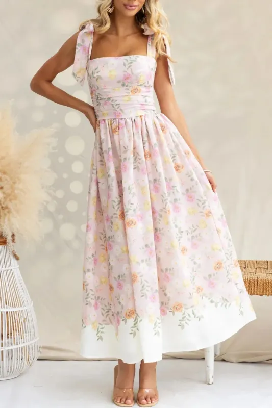 Printed Tie Shoulder Midi Cami Dress sold by Charming Charlie