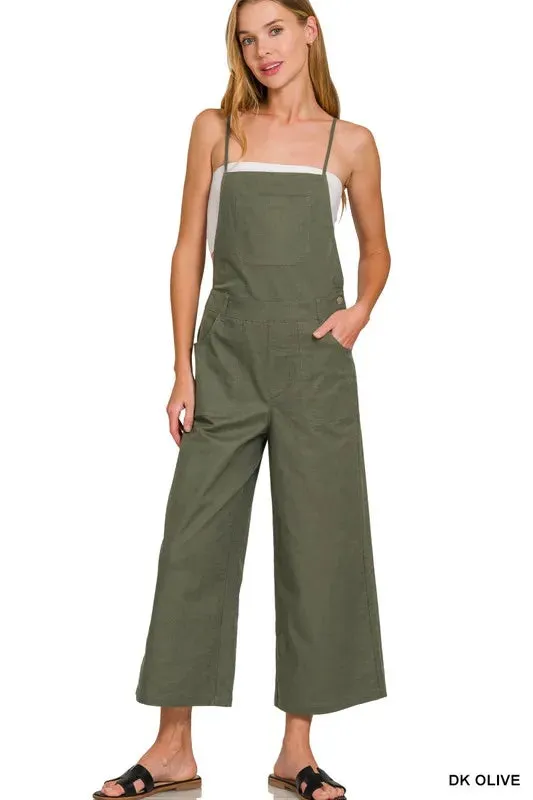Zenana Woven Spaghetti Strap Overalls sold by Charming Charlie