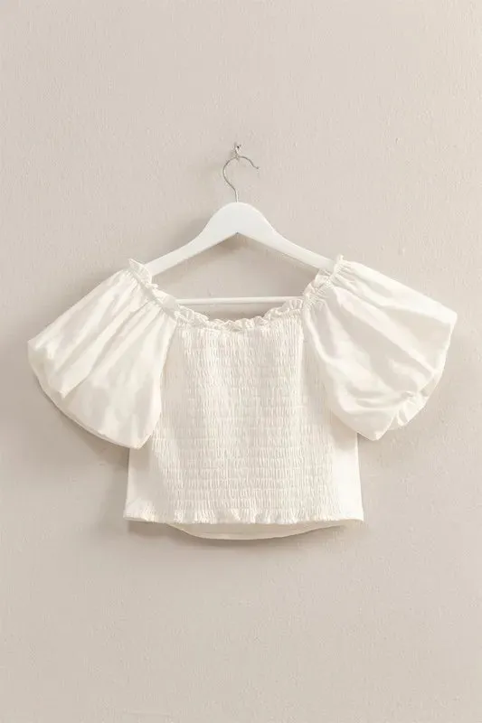 HYFVE Puff Sleeve Sweetheart Neck Top sold by Charming Charlie product image thumbnail 3