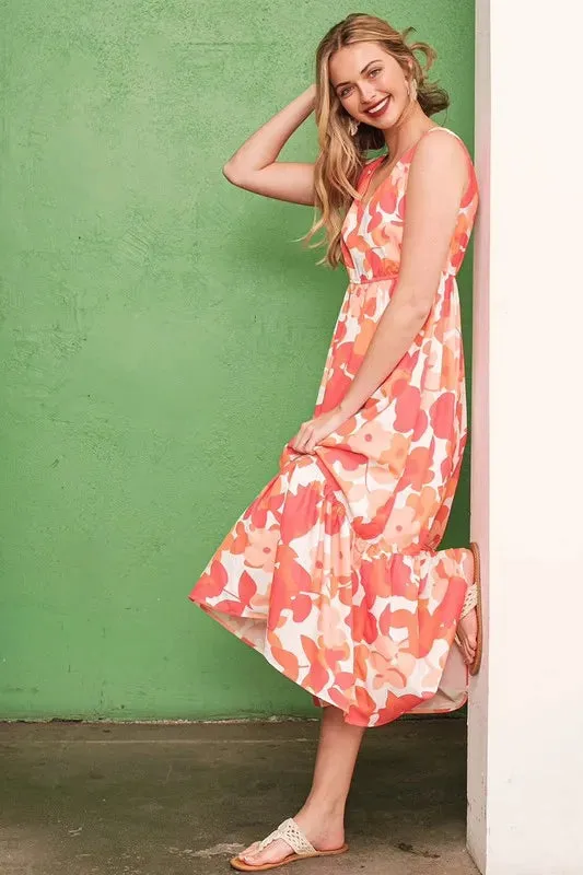 Lime 'N' Chili Sleeveless Floral Print V-Neck Midi Dress sold by Charming Charlie product image thumbnail 4