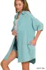Zenana Washed Double Gauze Button Down Shirt Dress sold by Charming Charlie