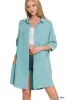 Zenana Washed Double Gauze Button Down Shirt Dress sold by Charming Charlie