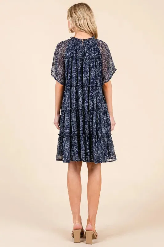 Lime 'N' Chili Ditsy Floral Print Sheer Ruffle Detail Mini Dress sold by Charming Charlie product image thumbnail 3