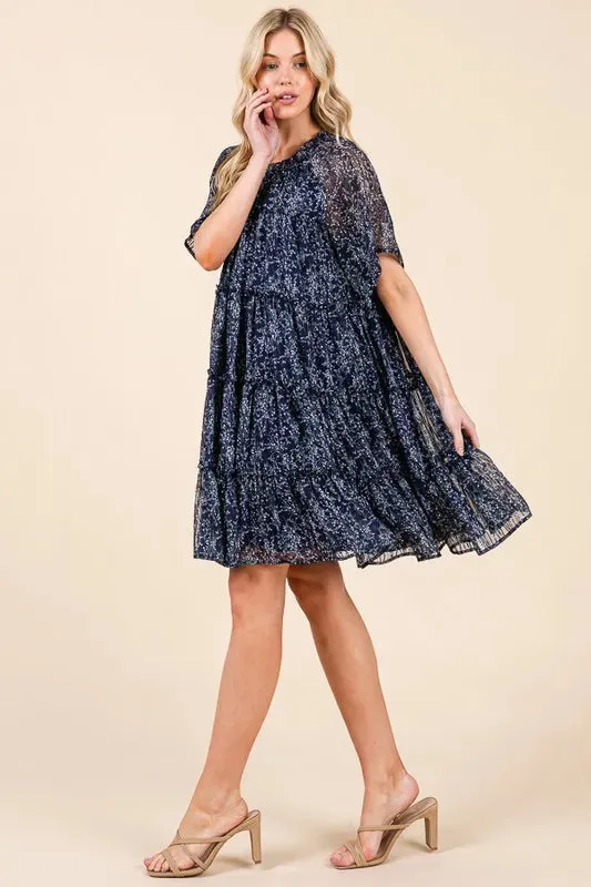 Lime 'N' Chili Ditsy Floral Print Sheer Ruffle Detail Mini Dress sold by Charming Charlie product image thumbnail 2