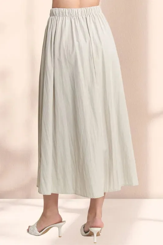 ADORA Drawstring Waist Crinkle Maxi Skirt sold by Charming Charlie product image thumbnail 3