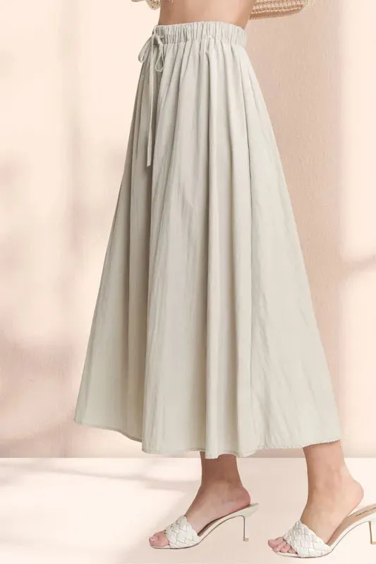 ADORA Drawstring Waist Crinkle Maxi Skirt sold by Charming Charlie product image thumbnail 2